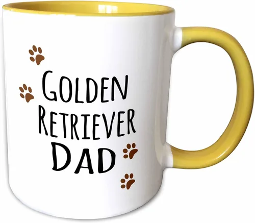 Miniatura 11 de 3dRose (mug_153915_4) Golden Retriever Dog Dad - Perro por raza - huellas marrones - amante de los perritos - amor orgulloso del dueño de mascotas