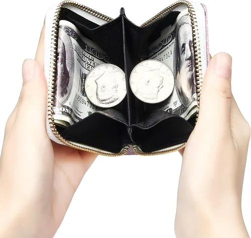 Miniatura 50 de GEEAD - Monedero pequeño con purpurina para mujer o niña, con anillo para llavero