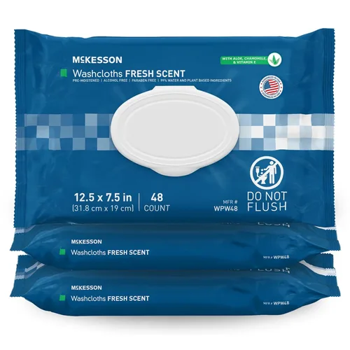 Miniatura 16 de McKesson Toallitas de baño para adultos, sin perfume (paquete de 6, 576 toallitas de baño) - Paños desechables para el cuerpo - Fórmula sin