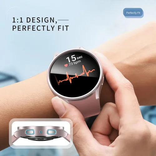 Miniatura 5 de Pack de 12 fundas para Samsung Galaxy Watch 6 de 40 mm, protector de pantalla con cubierta de policarbonato duro y película protectora de vidrio
