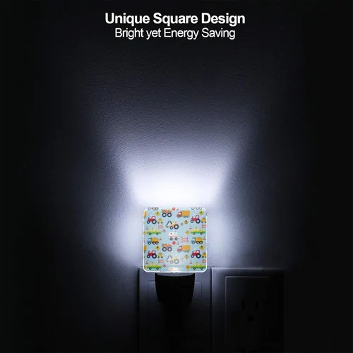 Miniatura 5 de Luz nocturna de camión de dibujos animados, luces nocturnas LED enchufables, lámpara con sensor automático del atardecer al amanecer