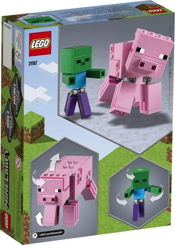 Miniatura 5 de LEGO Minecraft Pig BigFig and Baby Zombie Character 21157 - Figura de animal de juguete para niños para niños (159 piezas)