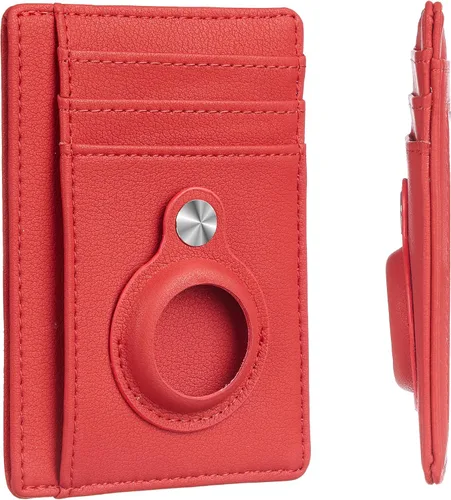 Hawanik Slim Minimalist Front Pocket Wallet with Built-in Case Holder for AirTag