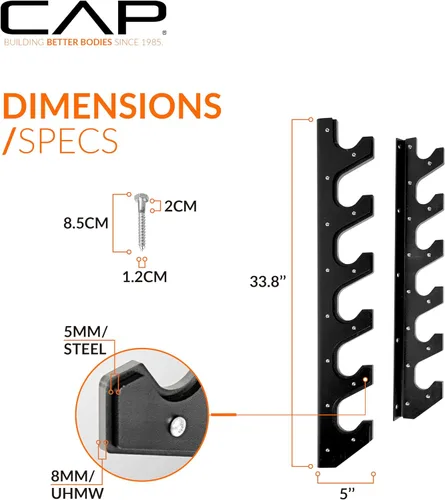 Miniatura 4 de CAP Barbell Horizontal Bar Wall Rack