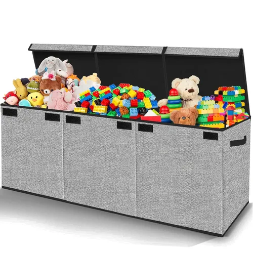 Miniatura 9 de Pantryily Almacenamiento de Juguetes para Niñas - Caja Baúl de Juguetes Extra Grande para Niños, Organizadores de Juguetes Plegables y Rosa
