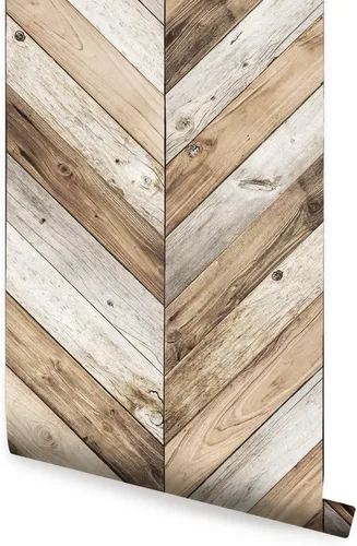 Simple Shapes Papel tapiz de madera Chevron - Pelar y pegar - 2 pies x 9 pies - Individual