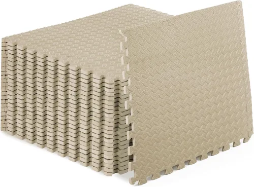 Miniatura 22 de ProsourceFit - Tapete de ejercicio tipo rompecabezas de ½ pulgada, losetas de espuma EVA entrelazadas para gimnasio en casa, para niños, negro, 24 x