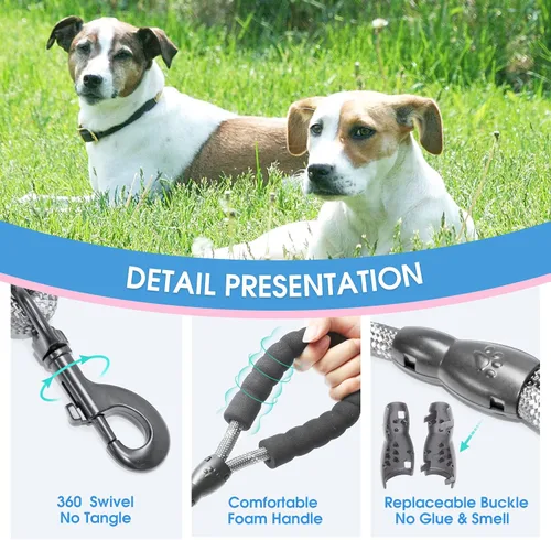 Miniatura 3 de BAAPET Correa para perro de 2/4/5/6 pies con cómodo mango acolchado e hilos altamente reflectantes para perros pequeños, medianos y grandes