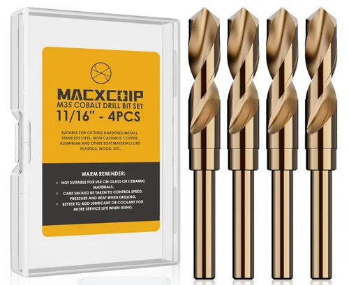 Miniatura 27 de Juego de brocas de cobalto, 13 piezas M35 Juego de brocas de acero de alta velocidad de longitud Jobber para metal endurecido, acero inoxidable