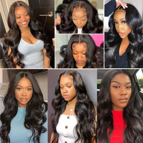 Miniatura 7 de Paquetes de Ondas Corporales con Cierre para Mujeres Negras (10 12 14+10) 100% Cabello Humano Brasileño de Ondas Corporales Sin Procesar 3 Paquetes