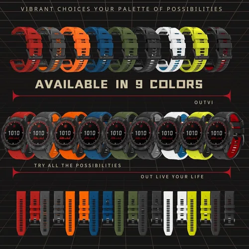 Miniatura 7 de Correa de reloj de 1.024 in para Garmin Fenix 7x Sapphire Solar Fenix 6x Pro Solar Fenix 5x 3 horas de liberación rápida de ajuste de silicona