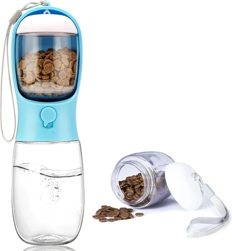 Miniatura 30 de Botella de agua para perros con recipiente para alimentos, dispensador de agua portátil a prueba de fugas para mascotas, para caminar, senderismo