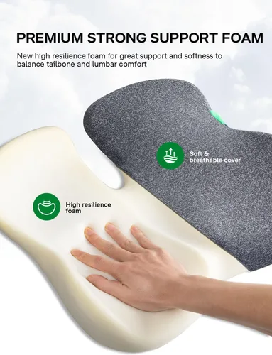 Miniatura 4 de medisana SC 100 - Cojín de asiento para sillas de oficina, asiento de automóvil, silla de ruedas, almohada para aliviar el dolor de ciática, coxis