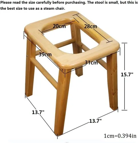 Miniatura 5 de Asiento de vapor Yoni de madera con cuatro patas, silla de vapor V vapor en Hom eattachment H 14.7 pulgadas, asiento yoni para mujer v vapor
