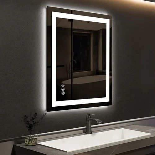 Miniatura 12 de ROOMTEC Espejo LED de 42 x 30 pulgadas para baño, retroiluminado, antiniebla, regulable, montaje vertical y horizontal