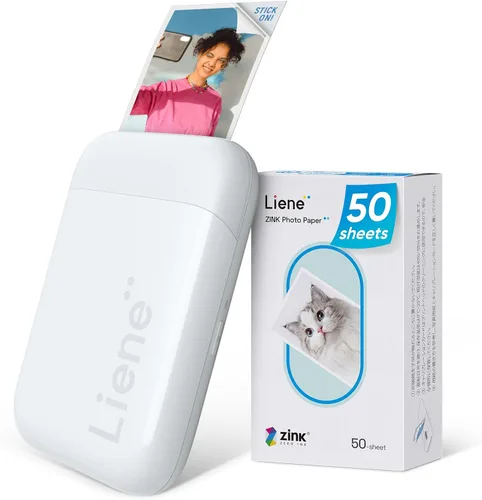 Miniatura 11 de Liene Impresora Fotográfica 2x3 Pulgadas, Mini Impresora de Imágenes con 10 Papeles Adhesivos Zink, Bluetooth 5.0, Compatible con iOS y Android