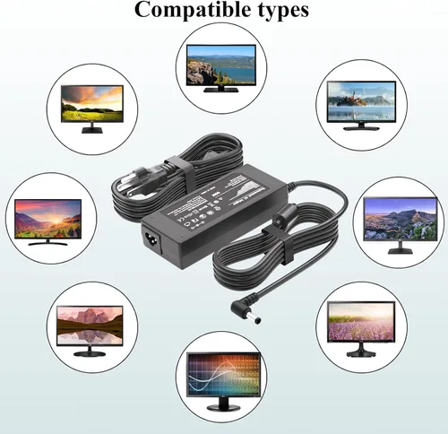 Miniatura 6 de Fuente de alimentación de 19 V CC, compatible con LG Electronics Monitor de 19 pulgadas, 20 pulgadas, 22 pulgadas, 23 pulgadas, 24 pulgadas, 27