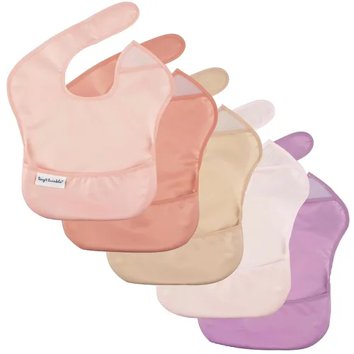 Miniatura 16 de Tiny Twinkle Baberos a prueba de derrames para bebés para comer Baberos impermeables y lavables para niños pequeños con bolsillo para todo Juego