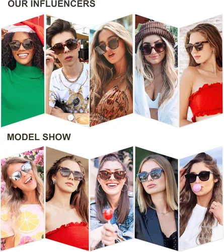 Miniatura 4 de SOJOS Lentes de sol polarizados cuadrados clásicos para mujeres y hombres, retro, modernos, protección ultravioleta UV400 SJ2050
