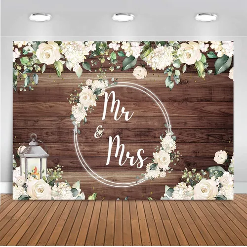 Telón de fondo de 5 x 3 pies con diseño floral de rosas blancas y boscosas, telón de fondo para fotografía de pared, para parejas, boda, novia,