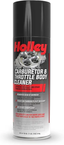 Holley, aerosol limpiador de carburador y cuerpo del acelerador, lata de 18 oz - Elimina depósitos de suciedad, goma y acumulación de carbono,