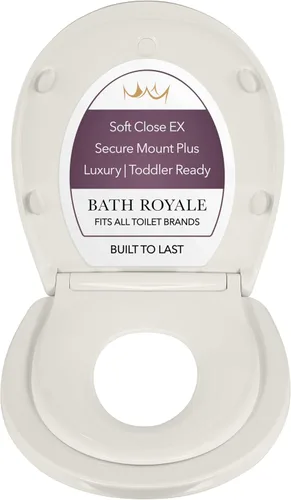 Miniatura 11 de BATH ROYALE Asiento de entrenamiento para ir al baño - Cierre suave, Kingsport BR720-00, redondo blanco, combo para adultos y niños