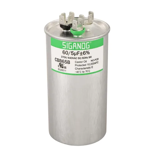 Miniatura 9 de 80/5 uF 80+5 MFD 370V o 440V CBB65 Capacitor Redondo de Arranque de Doble Funcionamiento 80 5 uF MFD 370 440 Voltios VAC para Condensador