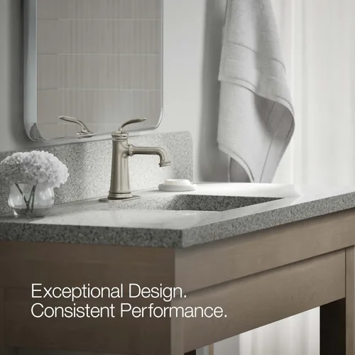 Miniatura 3 de KOHLER 27379-4K-BN Bellera - Grifo de baño de una sola manija con montaje de drenaje emergente, grifo de lavabo de baño de un agujero, 1.0 gpm