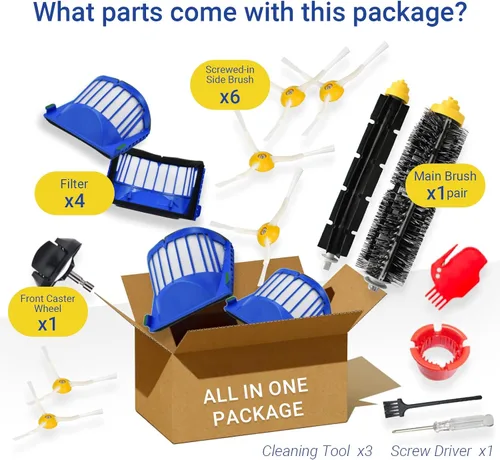 Miniatura 4 de Kit de accesorios de piezas de repuesto para iRobot Roomba 600 Series 692 675 677 671 694 614 691 670 615 676 639 621 679 Accesorio de aspiradora