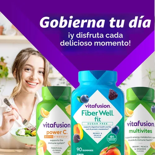 Miniatura 9 de Vitafusion - Suplemento de gomitas con fibra Well Fit, 90 unidades (el embalaje puede variar)