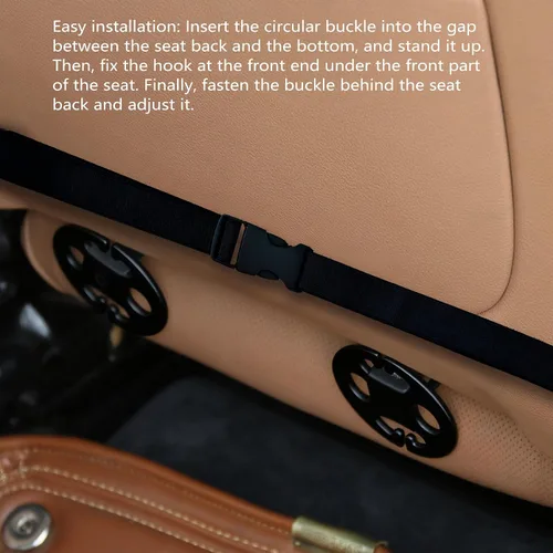 Miniatura 6 de Suninbox Fundas de cuero para asiento de automóvil, solo para asiento delantero, alfombrilla de cojín negra para asiento de automóvil, ventilada