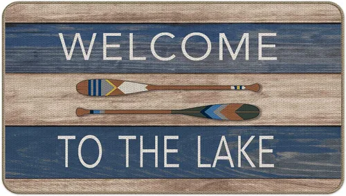 Welcome to The Lake - Felpudo decorativo para interiores y exteriores, 17 x 30 pulgadas, para entrada de sala de casa del lago, regalos para amantes
