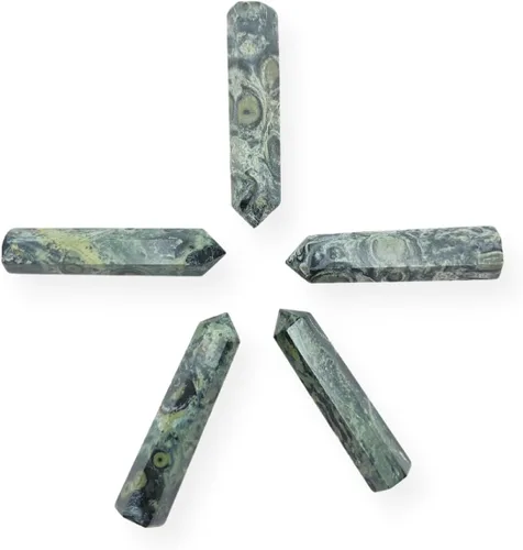 Miniatura 4 de GEMSCITE 5 lápices de aventurina azul, puntos curativos de cristal para hacer joyas, collares, envoltura de alambre, colgante, rejillas de cristal