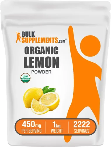 Miniatura 6 de BulkSupplements. com Polvo de limón orgánico – Fuente natural de vitamina C, fruta en polvo, sabor a limón – Sin gluten, 450 mg por porción, 17.64