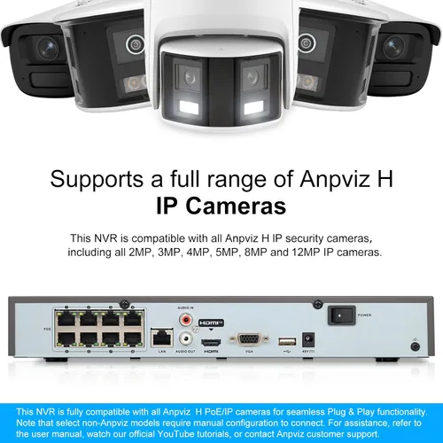 Miniatura 5 de Anpviz AI 12MP 8CH POE NVR (12MP/8MP/6MP/5MP/4MP/3MP/1080P) Grabador de video en red inteligente AI POE - Soporta hasta 8 cámaras POE de 12 MP