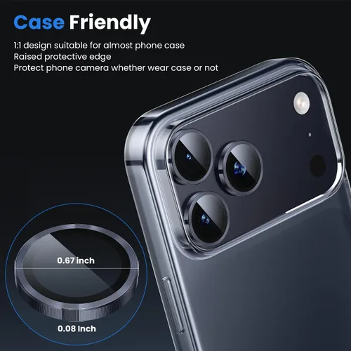 Miniatura 4 de WSKEN Protector de lente de cámara para iPhone 17 Pro/iPhone 17 Pro Max - [Modo de disparo original] Protector de pantalla de cámara de vidrio