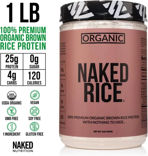 Miniatura 2 de Naked Rice 1 libra - Proteína orgánica de arroz integral, proteína vegana en polvo, sin OMG, sin gluten y sin soja. Proteína a base de plantas, sin