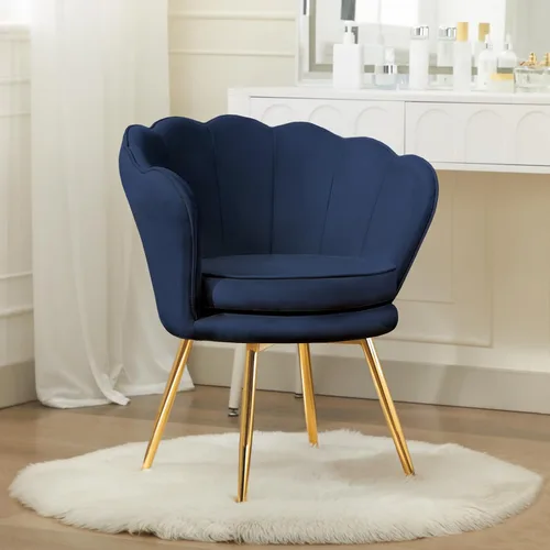 Miniatura 9 de Czlolo Juego de 2 sillas decorativas, sillas de tocador de terciopelo con respaldo, silla decorativa pequeña moderna de mediados de siglo para sala