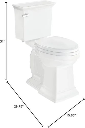 Miniatura 13 de American Standard 2917228.020 Town Square S - Silla de inodoro de dos piezas, altura alargada frontal, color blanco, 1.28 GPF