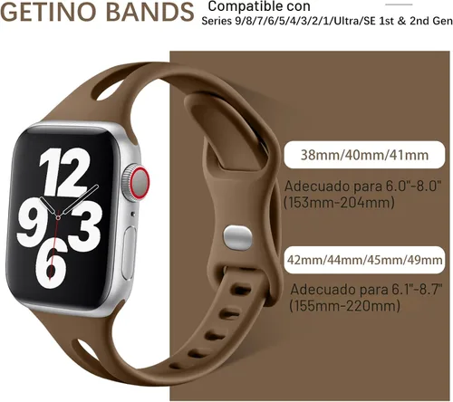 Miniatura 3 de Getino Compatible con Apple Watch Band 1.57, 1.49, 1.61, 1.65 pulgadas iWatch Series 11, 10, 9, 8, 7, 6, 5, 4, 3, 2, 1 SE, para mujeres, correas