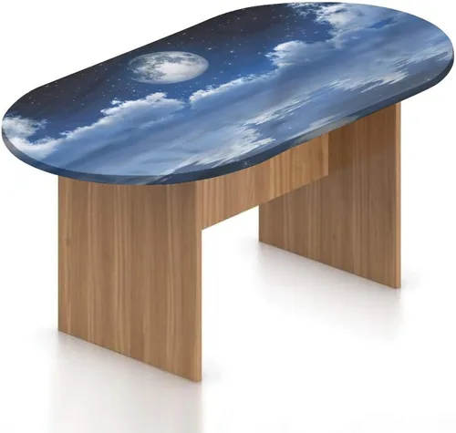 Miniatura 23 de XISUNYA Mantel ovalado ajustable para mesa de patio, poliéster elástico en el océano, mantel ajustable con estampado de tranquilidad para temporada