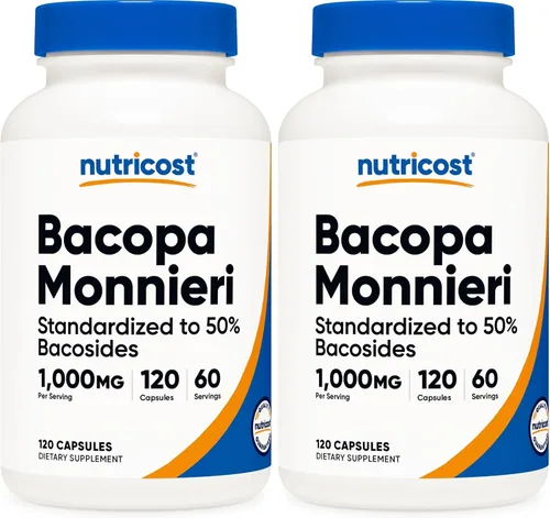 Miniatura 6 de Nutricost Bacopa Monnieri 1,000 mg, 120 Cápsulas (60 Porciones) - Sin OGM, Sin Gluten y Apto para Vegetarianos