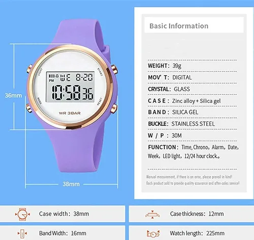 Miniatura 6 de Relojes deportivos para exteriores reloj despertador 5 bares impermeable LED digital