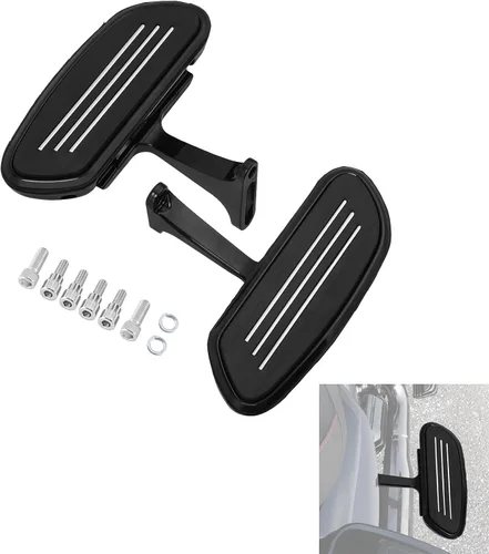 Miniatura 16 de XFMT Tabla de suelo delantero + estribo del pasajero trasero + estriberas de carretera en ángulo largo para Harley Streamliner Style Touring CVO