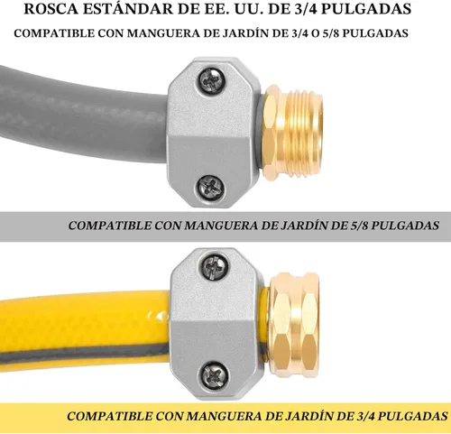 Miniatura 3 de Acoplamiento macho y hembra de zinc y aluminio, se adapta a todos los accesorios de reparación de manguera de jardín de 5/8 pulgadas y 3/4 pulgadas