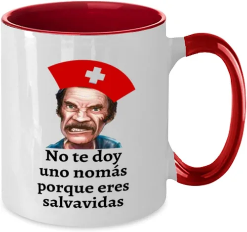 Miniatura 2 de Regalo para salvavidas taza de café 2 colores roja y blanco no te doy una nomas