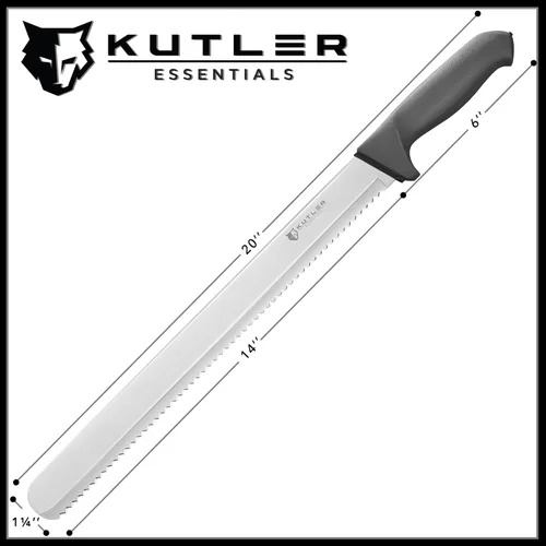 Miniatura 6 de KUTLER Profesional Cuchillo de pan de 14 pulgadas y cortador de pastel con borde dentado - Cuchería de acero inoxidable ultra afilada