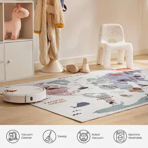Miniatura 3 de SLEEP ZONE Alfombras infantiles para sala de juegos, alfombra de animales para dormitorio de niños y niñas, alfombra lavable para guardería