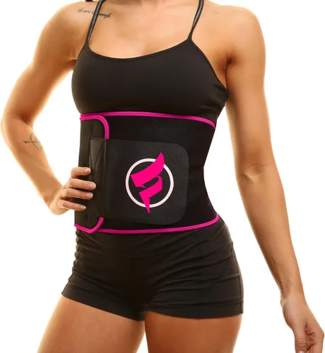Fitru Cinturón Reductor de Cintura Sauna para Mujeres y Hombres - Envoltura Abdominal para Entrenamiento de Cintura Rosa