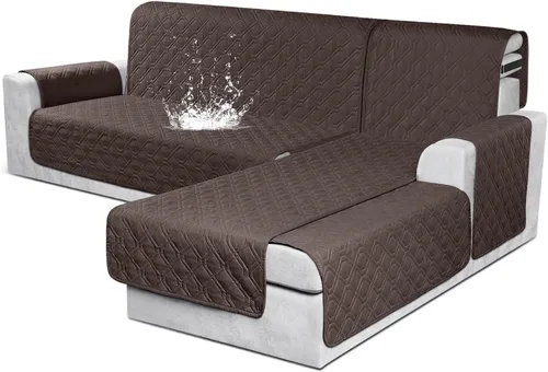 Miniatura 12 de VANSOFY Fundas para Sofá Seccional 100% Impermeables Funda Deslizable para Sofá en Forma de L 3 Piezas Reversible Funda para Chaise Lounge para Sofá